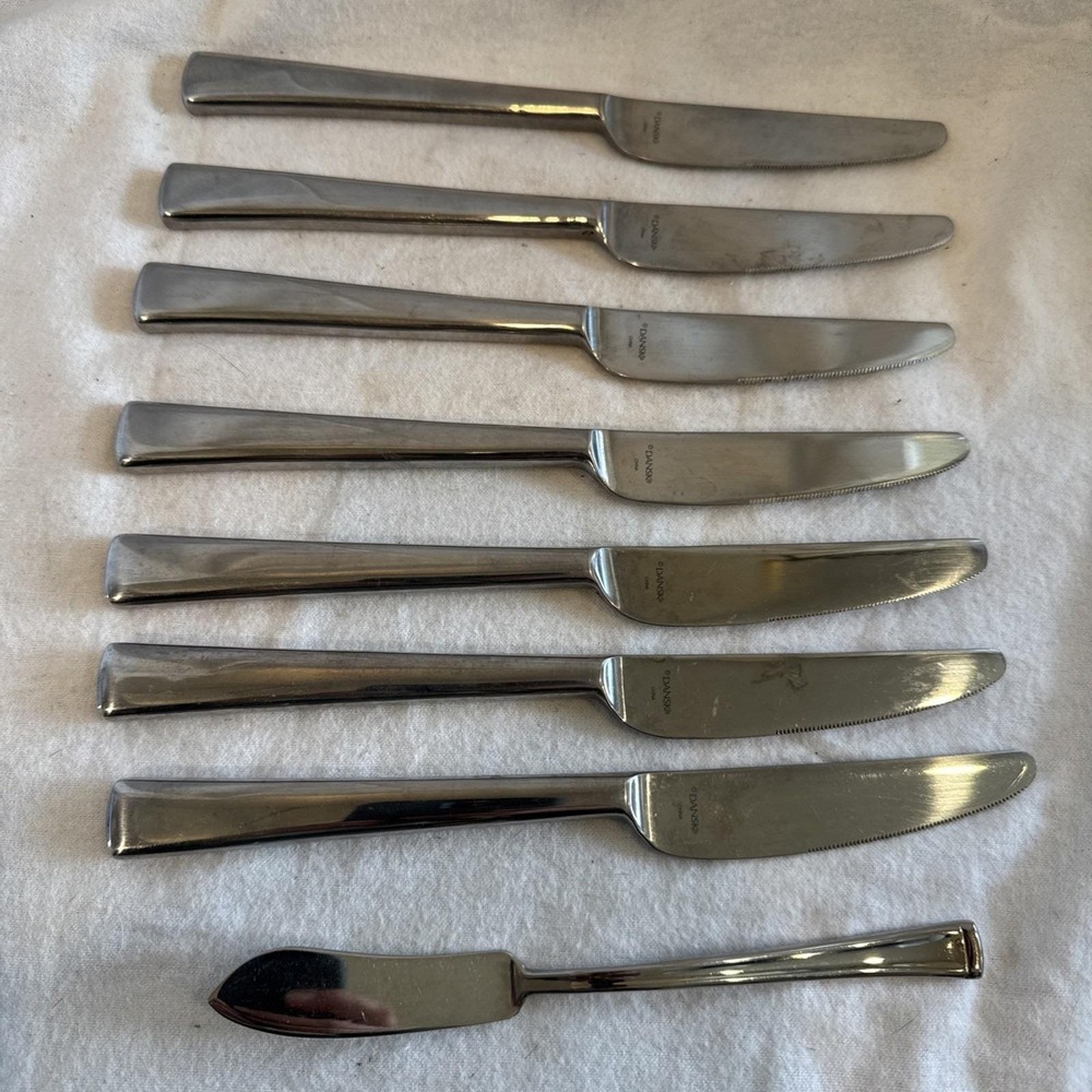 8 DANSK  ORION Dinner Knife KNIVES Butter 9 1/4" Length Stainless Flatware 18/10